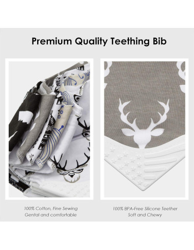 Conjunto de Baberos de Dentición Giftty Baby - Algodón Hipoalergénico