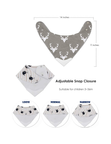 Conjunto de Baberos de Dentición Giftty Baby - Algodón Hipoalergénico