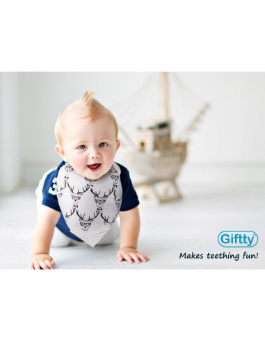 Conjunto de Baberos de Dentición Giftty Baby - Algodón Hipoalergénico