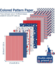 Papel Patrón 4 de Julio Morcheiong A4 30 Hojas Doble Cara 2