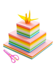1000 Hojas de Papel Origami Doble Cara Yimaa 10 Colores