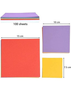 1000 Hojas de Papel Origami Doble Cara Yimaa 10 Colores 2