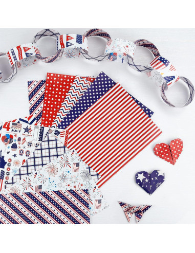 Papel Patrón 4 de Julio Morcheiong A4 30 Hojas Doble Cara