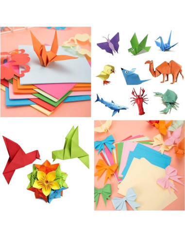 1000 Hojas de Papel Origami Doble Cara Yimaa 10 Colores
