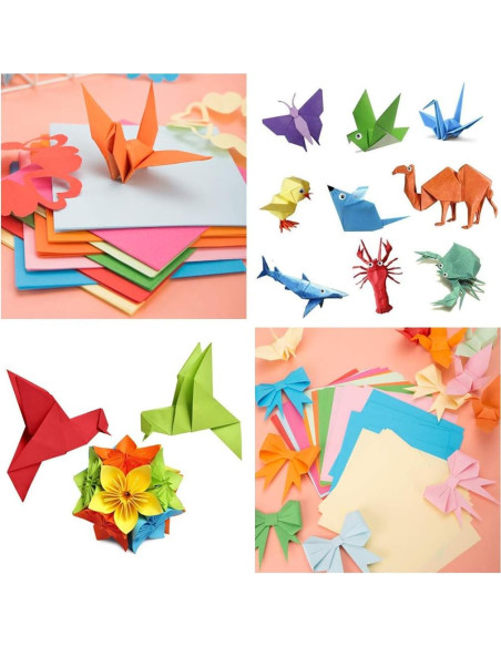 1000 Hojas de Papel Origami Doble Cara Yimaa 10 Colores