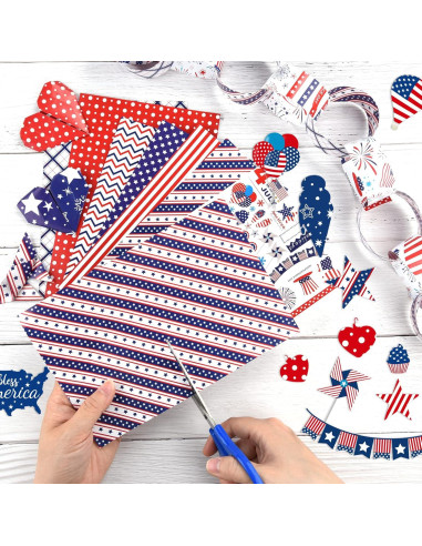 Papel Patrón 4 de Julio Morcheiong A4 30 Hojas Doble Cara