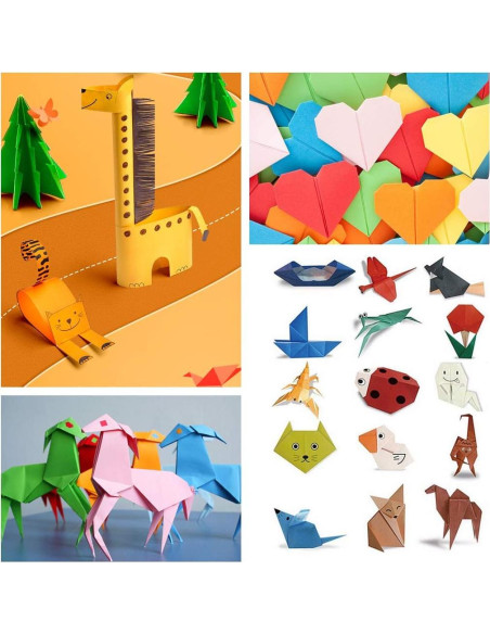 1000 Hojas de Papel Origami Doble Cara Yimaa 10 Colores
