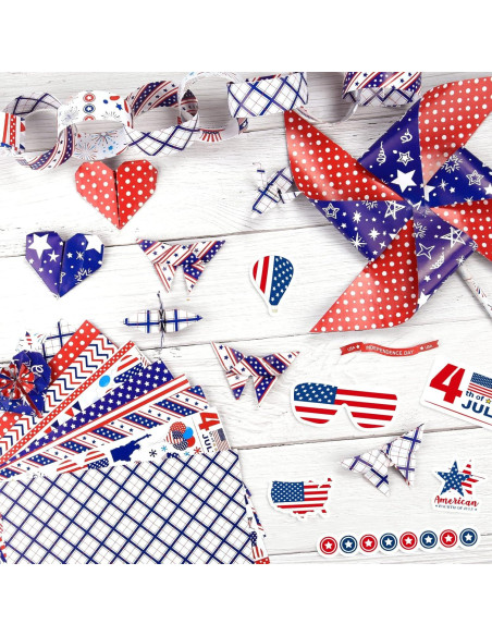 Papel Patrón 4 de Julio Morcheiong A4 30 Hojas Doble Cara