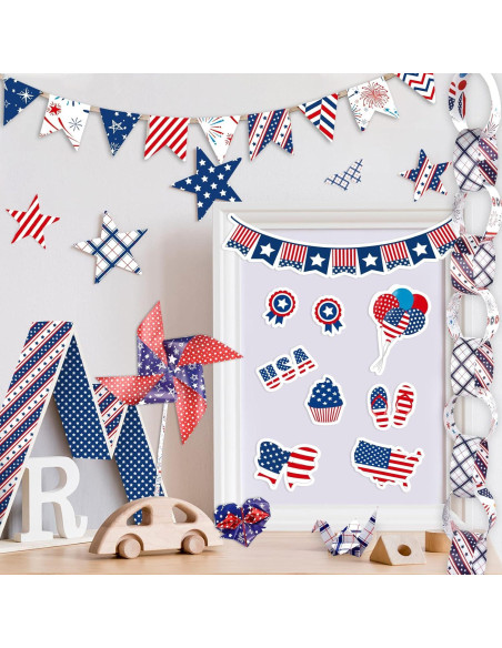 Papel Patrón 4 de Julio Morcheiong A4 30 Hojas Doble Cara