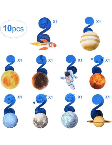 10 Decoraciones Colgantes Espaciales Sistema Solar CF104