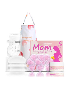 Kit Esenciales Lactancia NAISMUMMY - 55 Piezas, Crema, Almohadillas