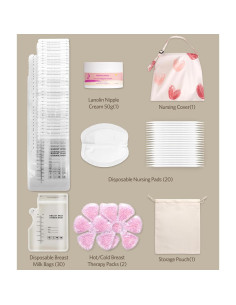 Kit Esenciales Lactancia NAISMUMMY - 55 Piezas, Crema, Almohadillas 2
