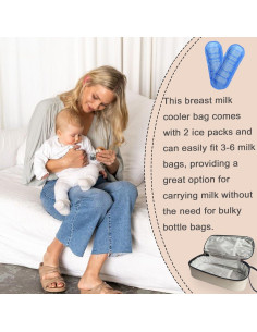 Bolsa Térmica para Leche Materna Beige - Organizador de Viaje 2
