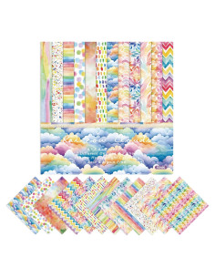 Juego de Papel de Scrapbook XMBHHRM 24 Hojas 15.2 cm Colorido