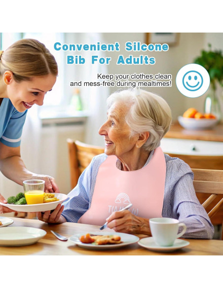 Baberos de Silicona para Adultos 4 Piezas Ajustables Unisex