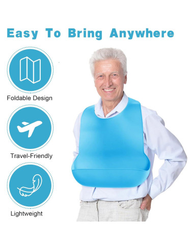 Baberos de Silicona para Adultos 4 Piezas Ajustables Unisex