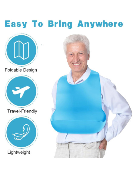 Baberos de Silicona para Adultos 4 Piezas Ajustables Unisex