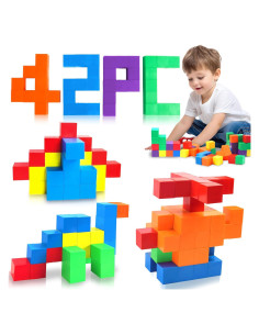 42PCS Bloques Magnéticos Chilvil 3.05 cm Juguetes Montessori