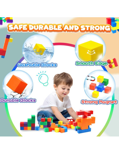 42PCS Bloques Magnéticos Chilvil 3.05 cm Juguetes Montessori
