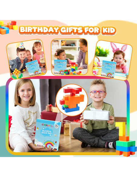 42PCS Bloques Magnéticos Chilvil 3.05 cm Juguetes Montessori