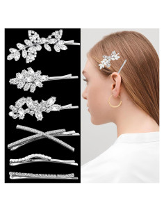 6 Clips de Pelo de Rhinestone REDANHA - Accesorios Elegantes