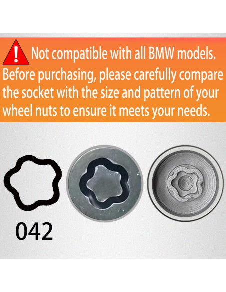 Llave de Bloqueo de Tuerca de Rueda BMW 042 - 29mm Exterior