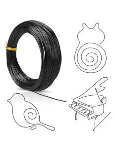 Alambre de Aluminio 1mm x 30m Cobee para Manualidades Negro