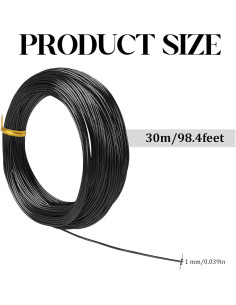 Alambre de Aluminio 1mm x 30m Cobee para Manualidades Negro 2