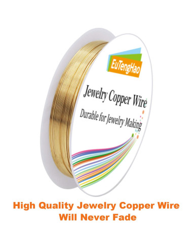 Alambre de Joyería de Cobre EuTengHao 6 Colores 0.5mm 60.96m