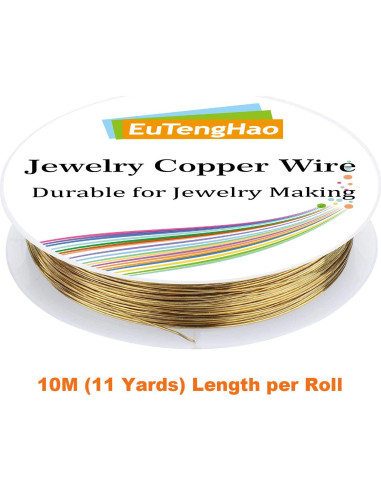 Alambre de Joyería de Cobre EuTengHao 6 Colores 0.5mm 60.96m