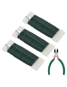 Alambre Floral Verde PAXCOO 100.58m 22 Gauge con Cortador