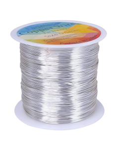 Alambre de Cobre 24 Gauge 203 Pies Plata para Manualidades