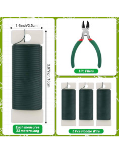 Alambre Floral Verde PAXCOO 100.58m 22 Gauge con Cortador 2