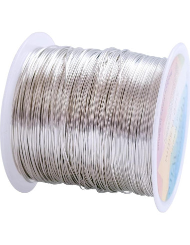 Alambre de Cobre 24 Gauge 203 Pies Plata para Manualidades