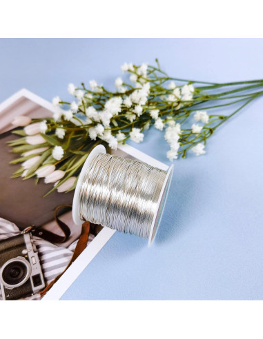 Alambre de Cobre 24 Gauge 203 Pies Plata para Manualidades