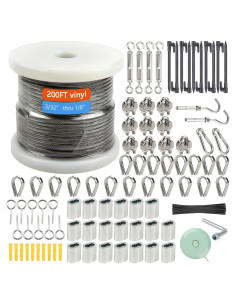 Kit de Cable de Alambre 200FT Shineyoo Acero Inoxidable