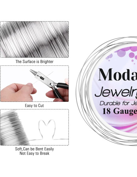 Alambre de Joyería 18 Calibre Modacraft 20m + Alicate 4 en 1
