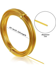 Alambre de Aluminio Dorado 10m 1.5mm TecUnite para Manualidades 2