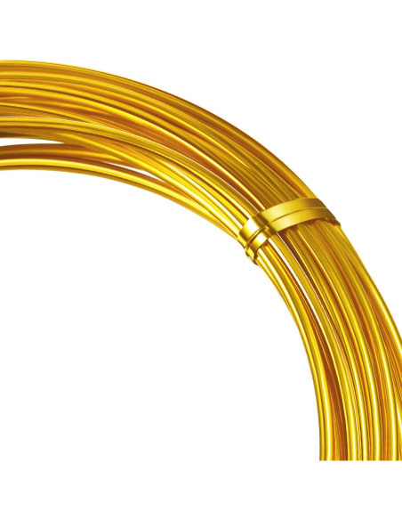 Alambre de Aluminio Dorado 10m 1.5mm TecUnite para Manualidades Alambre de Aluminio Dorado 10m 1.5mm TecUnite para Manualidades