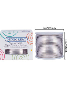 Alambre de Aluminio Flexible BENECREAT 2.5mm 24.5m Manualidades 2