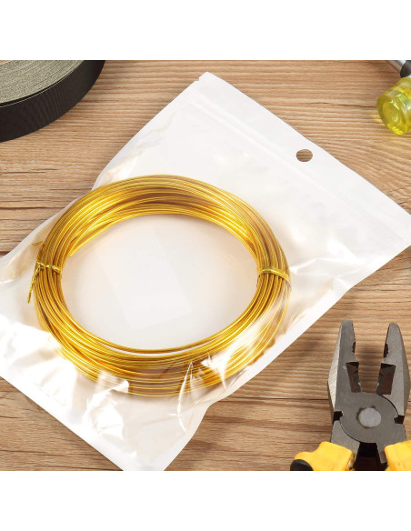 Alambre de Aluminio Dorado 10m 1.5mm TecUnite para Manualidades Alambre de Aluminio Dorado 10m 1.5mm TecUnite para Manualidades