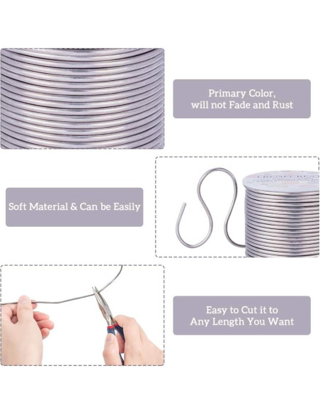 Alambre de Aluminio Flexible BENECREAT 2.5mm 24.5m Manualidades