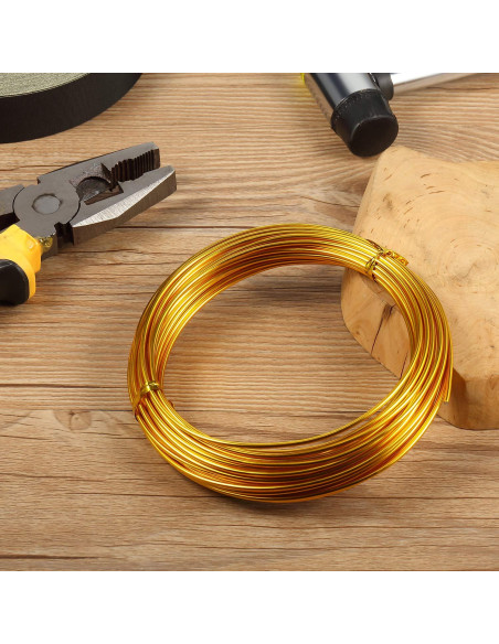 Alambre de Aluminio Dorado 10m 1.5mm TecUnite para Manualidades Alambre de Aluminio Dorado 10m 1.5mm TecUnite para Manualidades