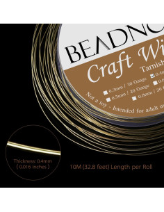 Alambre para Joyería BEADNOVA 5 Rollos 26 Gauge Cobre 2