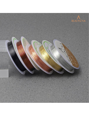 Alambre para Joyería BEADNOVA 5 Rollos 26 Gauge Cobre