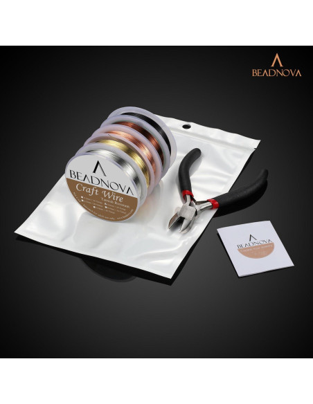 Alambre para Joyería BEADNOVA 5 Rollos 26 Gauge Cobre