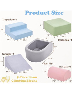 Juguetes de Escalada KIZLAND 5 Piezas para Niños 1-3 Años 2