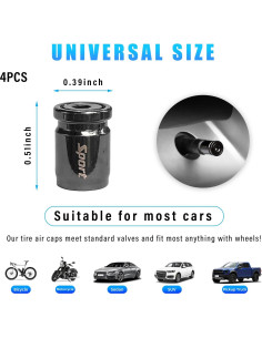 4 Tapones de Válvula Antirrobo Dickno para Neumáticos 2