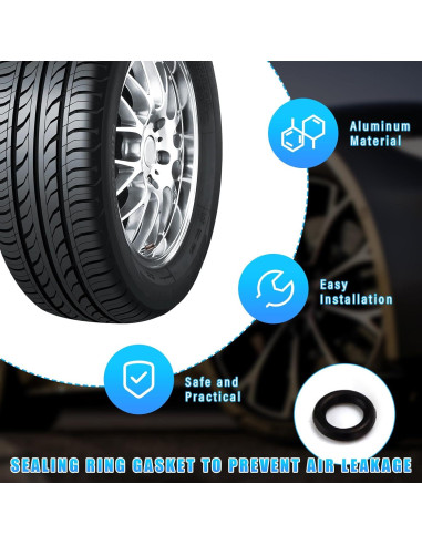 4 Tapones de Válvula Antirrobo Dickno para Neumáticos