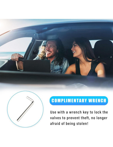 4 Tapones de Válvula Antirrobo Dickno para Neumáticos